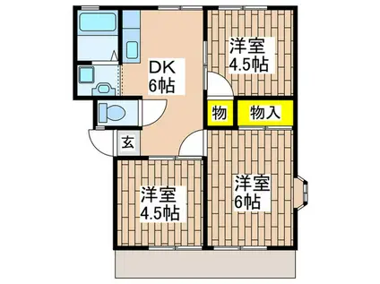 ホワイトヒルズD棟(3DK/1階)の間取り写真