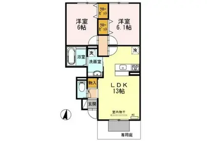 グランファミーユ(2LDK/1階)の間取り写真