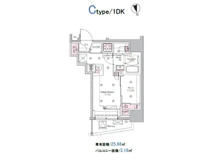 SYFORME ITABASHI III(1DK/4階)の間取り写真