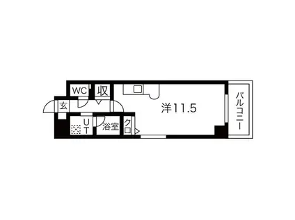 ビュークレスト塩原(ワンルーム/3階)の間取り写真