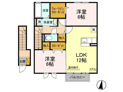 FAMILLE COURT II(2LDK/2階)の間取り写真