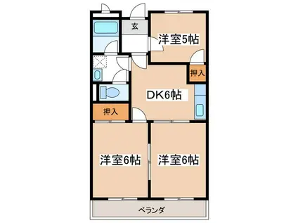 LIMPIAひがし(3DK/3階)の間取り写真