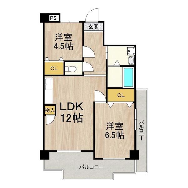友井グレイス(2LDK/10階)の間取り写真