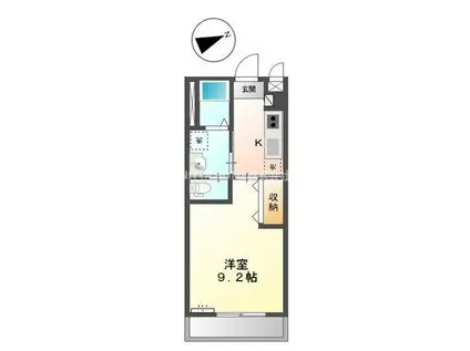 ラヴェール(1K/1階)の間取り写真