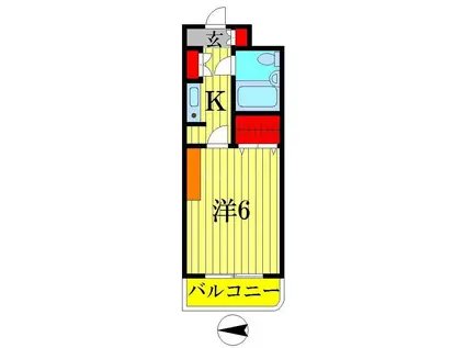 パークレジデンスK(1K/4階)の間取り写真