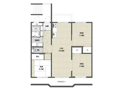 ORIENT RESIDENCE SUEHIROCHO(3LDK/1階)の間取り写真