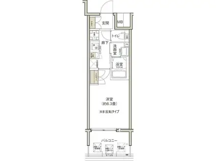 クレストコート靱公園(1K/5階)の間取り写真