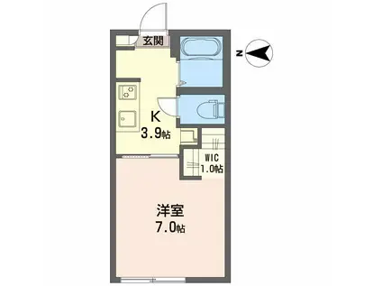 サンクレストM(1K/1階)の間取り写真