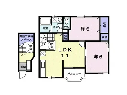 サンシャイン姫島B(2LDK/2階)の間取り写真