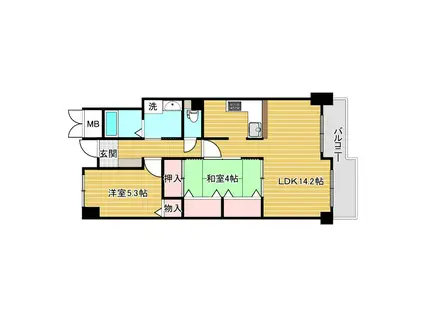 リブロ新甲南(2LDK/3階)の間取り写真