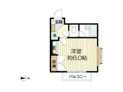 クレセントハイム(1K/1階)の間取り写真