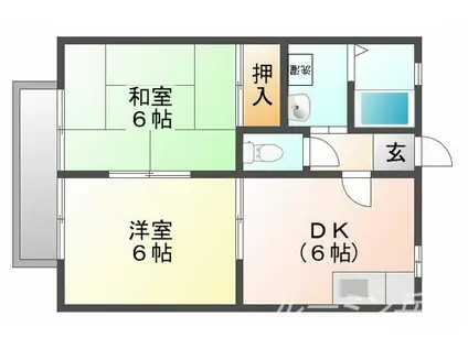 パセオナカイ(2DK/1階)の間取り写真