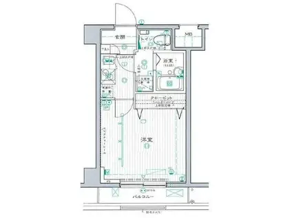 アークフラッツ品川(1K/1階)の間取り写真