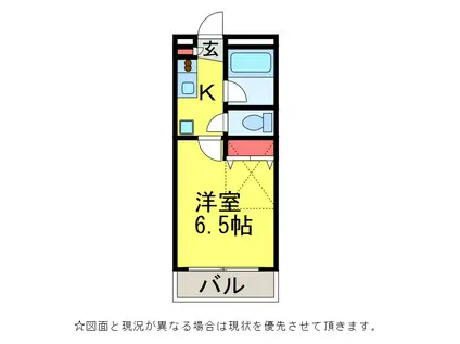リバティ公津の杜(1K/3階)の間取り写真