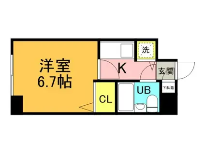 ダイアパレス横川公園(1K/6階)の間取り写真