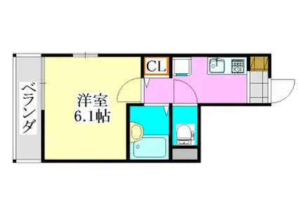 アイリス(1K/2階)の間取り写真