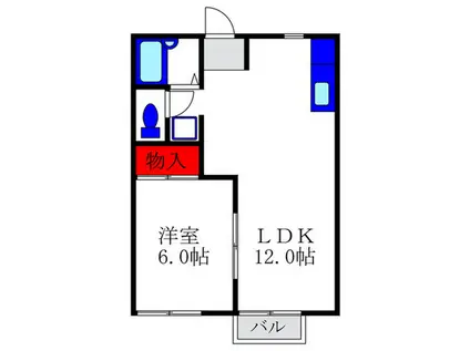 メゾン白銀(1LDK/2階)の間取り写真