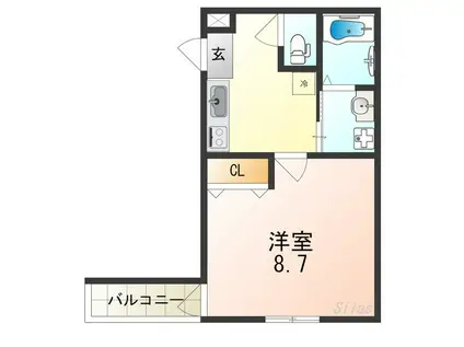 フジパレス堺市駅北I番館(1K/1階)の間取り写真