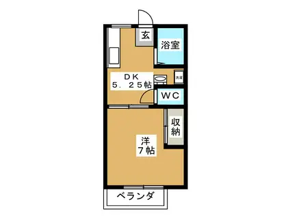 サンライブ上矢部(1DK/2階)の間取り写真