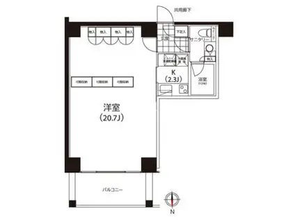 クイズ恵比寿 4階(1K/4階)の間取り写真