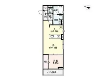 SIEBEN YOTSUYA(1LDK/3階)の間取り写真