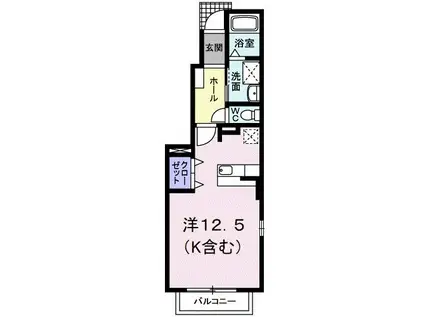 ベル ローゼ(ワンルーム/1階)の間取り写真