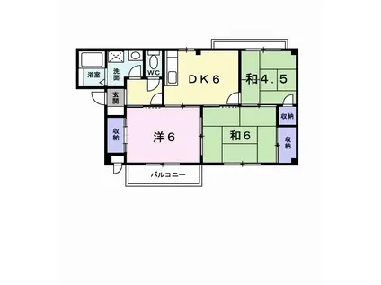 サンヴィレッジ上尾I(3DK/2階)の間取り写真