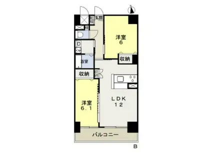 福富リングマンション(2LDK/2階)の間取り写真