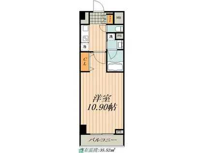 ロイヤルカーサ千種(1K/3階)の間取り写真