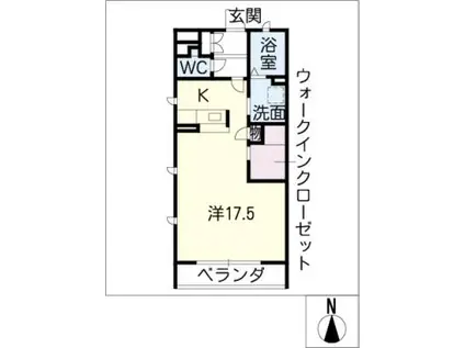 CHARMEVIVRE(ワンルーム/1階)の間取り写真