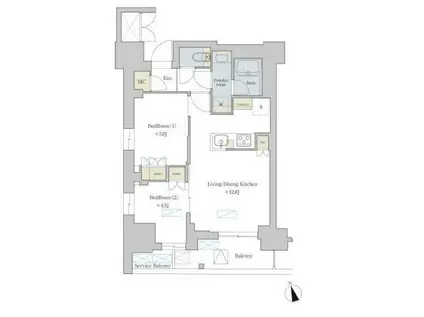 BRILLIA IST 町屋 BRILLIA IST 町屋(2LDK/9階)の間取り写真