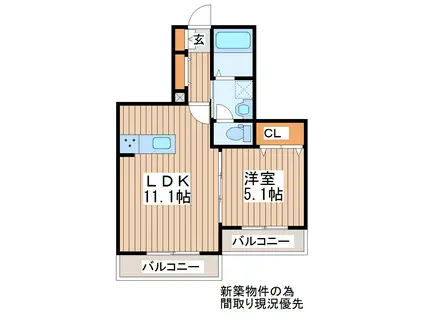 クオーレトモ米ヶ袋(1LDK/3階)の間取り写真