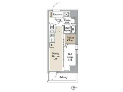 グランカーサ住吉II(1DK/5階)の間取り写真