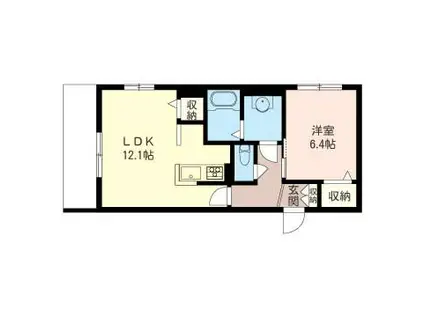 グレイスタイム三鷹(1LDK/1階)の間取り写真