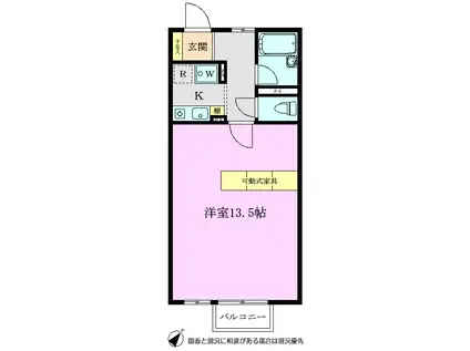 エトワール・ホシノ(1K/2階)の間取り写真