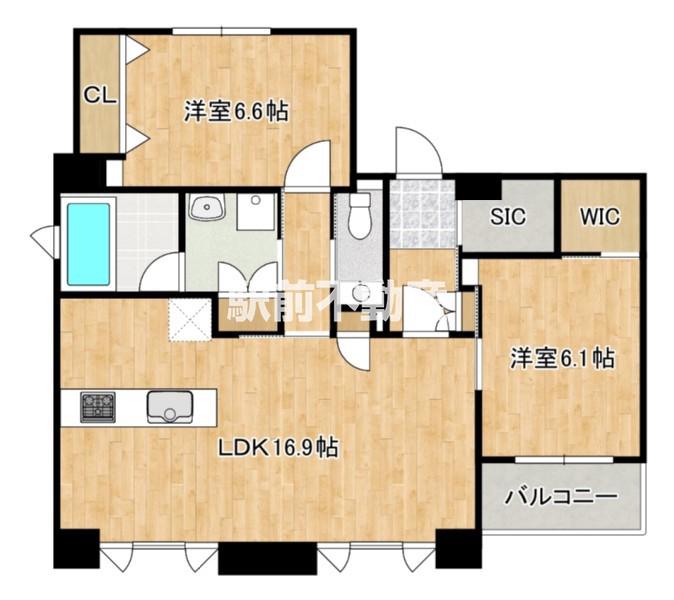 WECRAS高宮南(2LDK/4階)の間取り写真