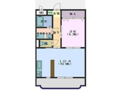イーストヒルズC(1LDK/3階)の間取り写真