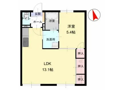 フレグランス桜木(1LDK/1階)の間取り写真