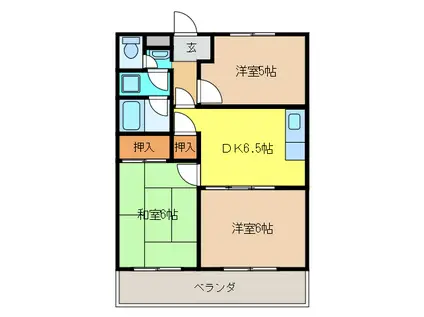 ハイツエリオン(3DK/3階)の間取り写真