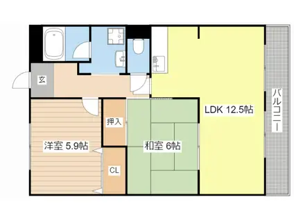 POCOAPOCO(2LDK/2階)の間取り写真