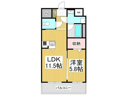 コンフォーティア広丘野村(1LDK/5階)の間取り写真
