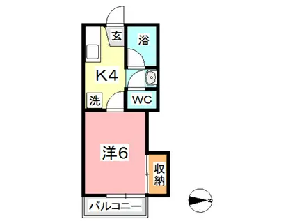 コーポ セレッソ II(1K/2階)の間取り写真