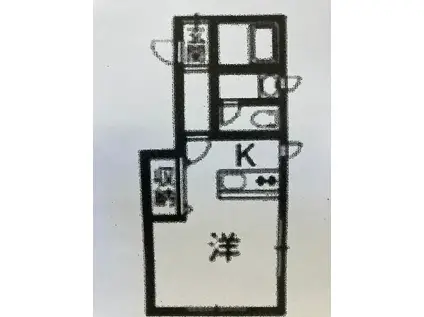 ハイツF(ワンルーム/2階)の間取り写真