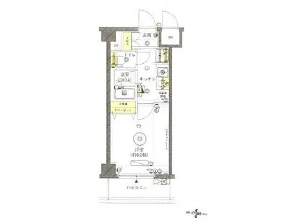 クレイシア矢口(1K/3階)の間取り写真