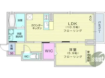 エクセルⅤ(1LDK/1階)の間取り写真