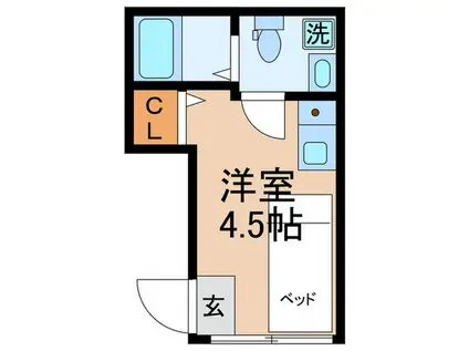 CARRERA(ワンルーム/2階)の間取り写真