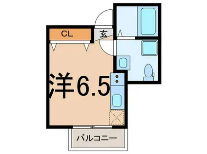 プレミアムコート鶴見(ワンルーム/2階)の間取り写真