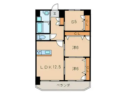 ロイヤルノースナイン(2SLDK/7階)の間取り写真