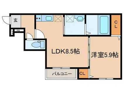 フジパレス尼崎塚口(1LDK/3階)の間取り写真
