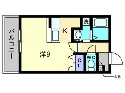 J・GRACE堺町(ワンルーム/6階)の間取り写真